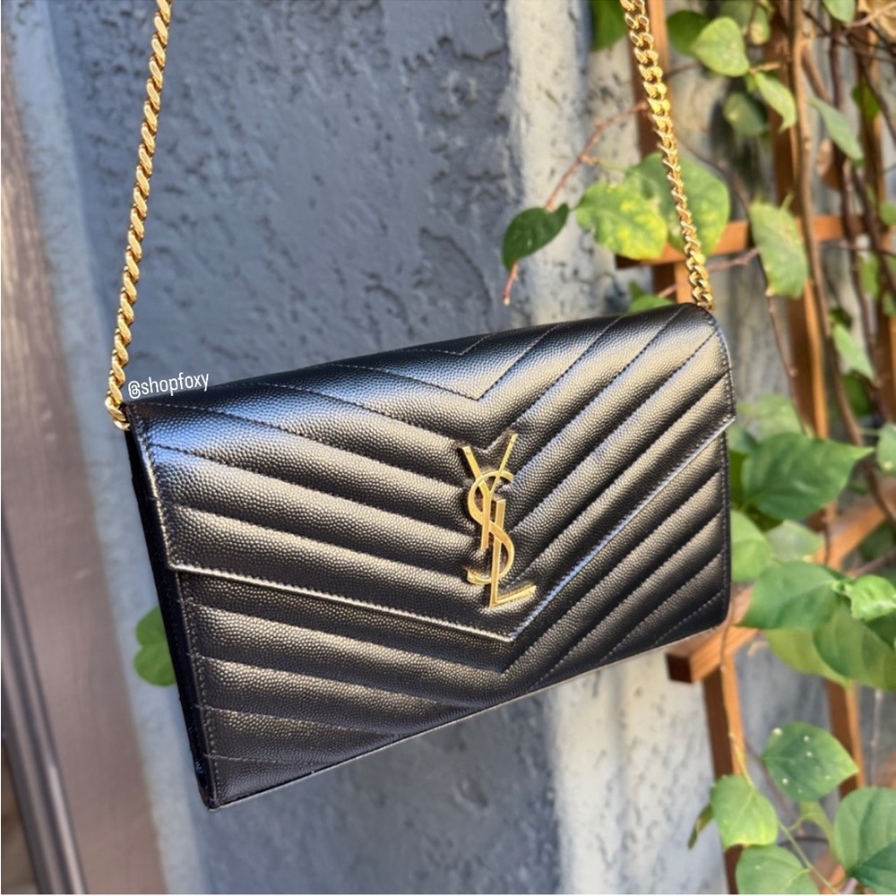 Saint Laurent Cassandre Matelassé Envelope Chain Wallet Crossbody - Picture 2 of 16
